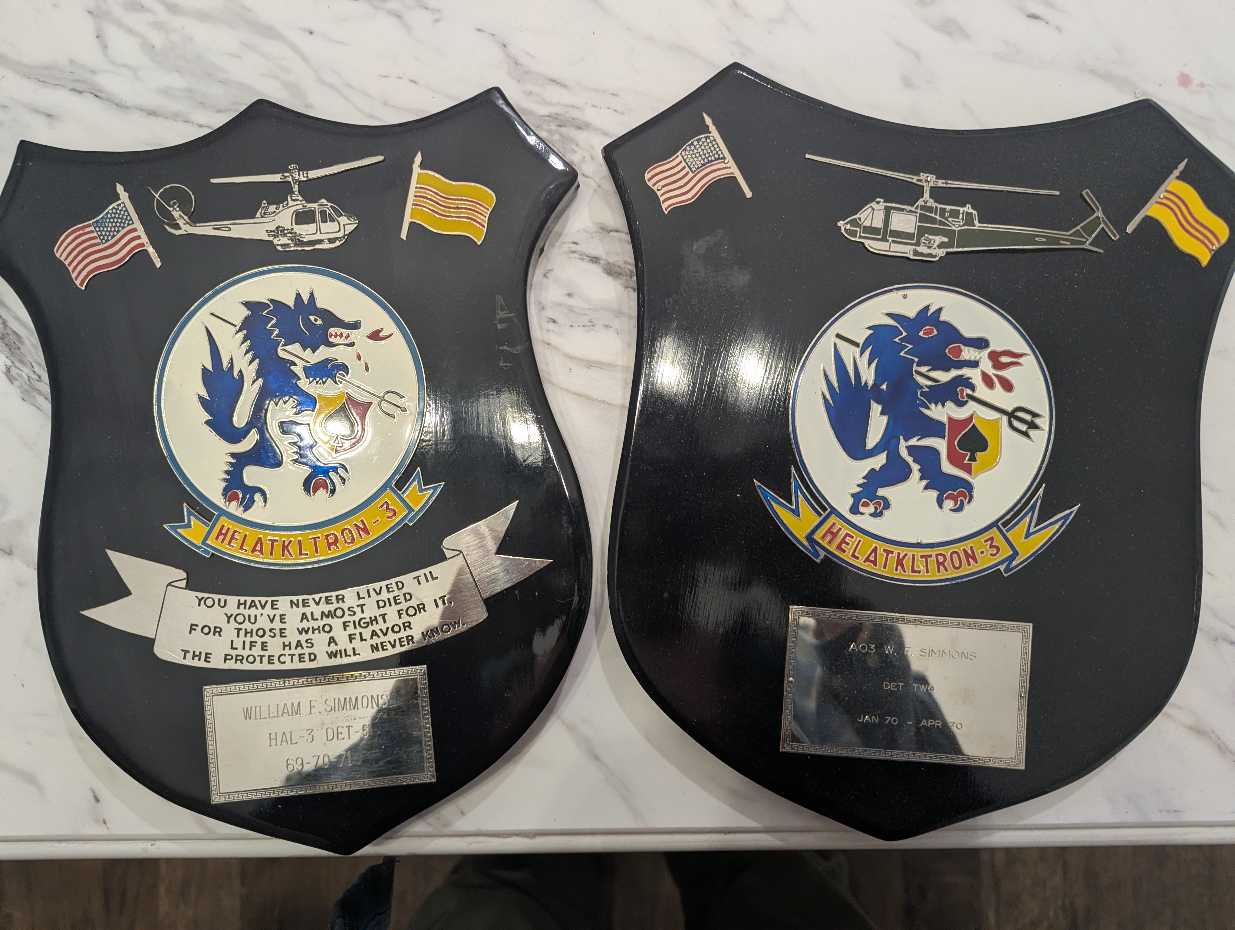 Bill's HELATKLTRON 3 detachment plaques